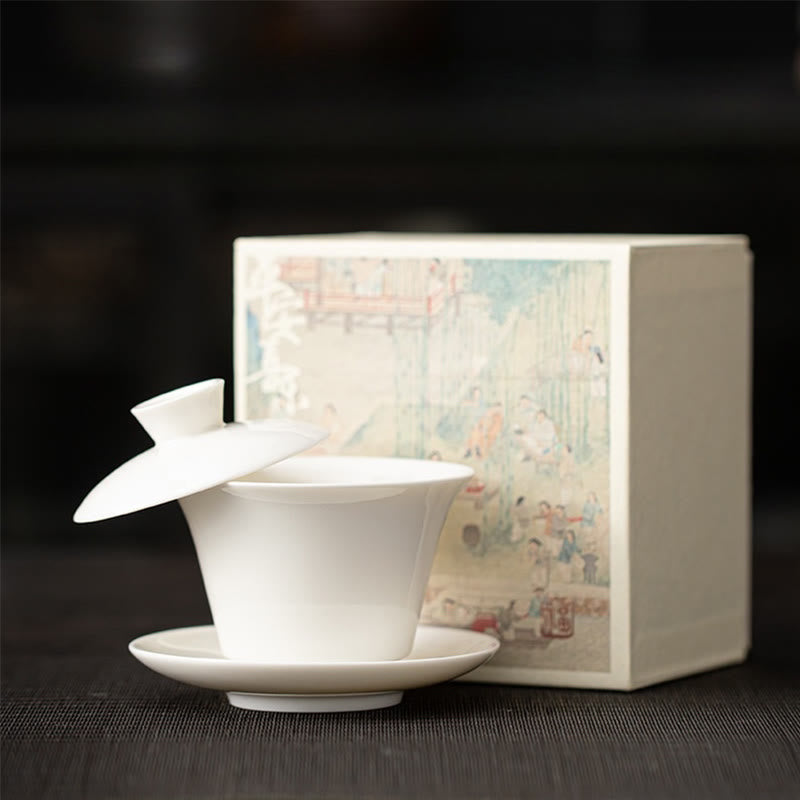 Keramik 180ml Gaiwan Teetasse mit Deckel | Zen Dekor