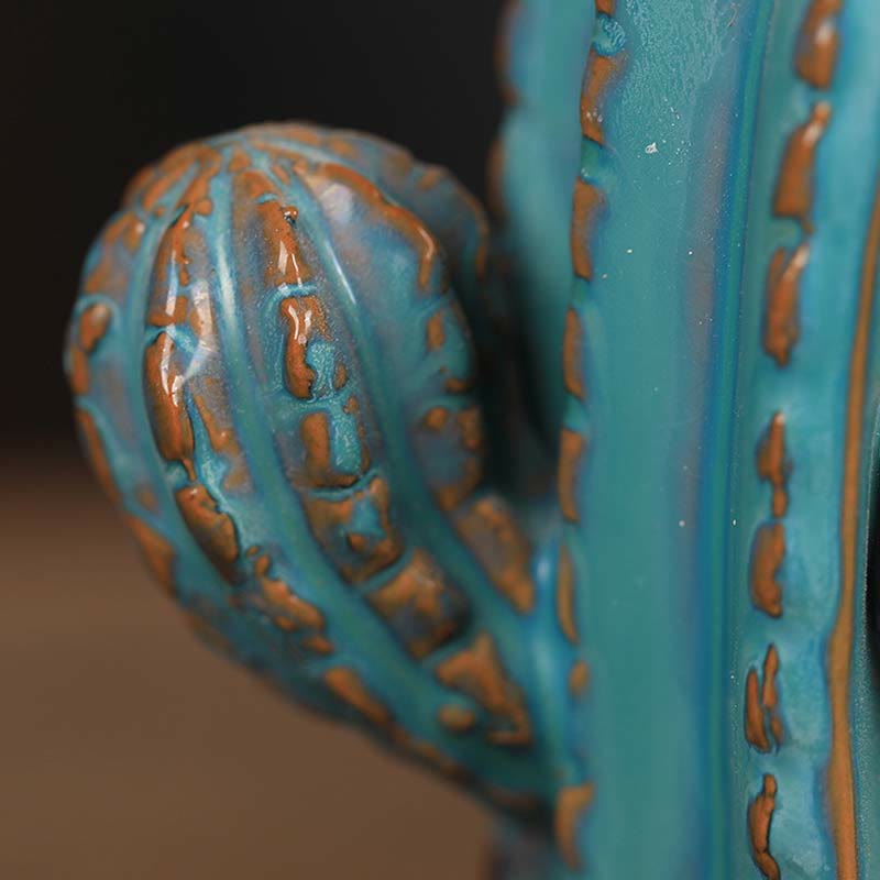 Räuchergefäß aus Keramik mit Rückfluss, Kaktus-Motiv, 12,5 cm, Entspannung