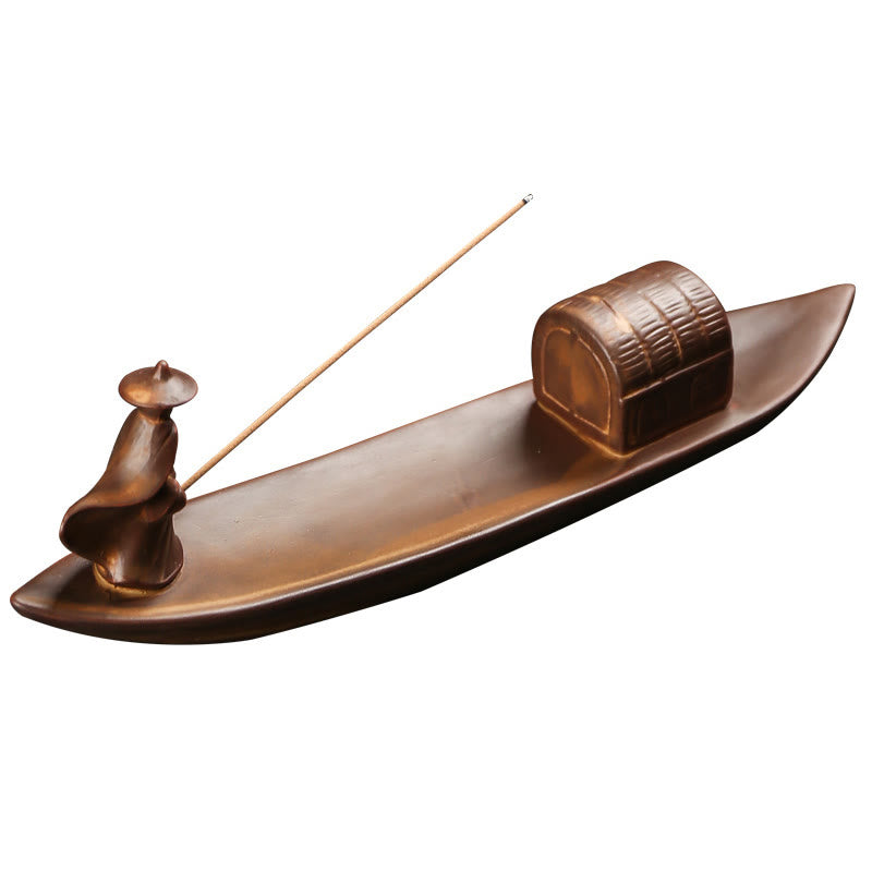 Räuchergefäß aus Keramik mit Buddha-Hand und Lotusmotiv für spirituelle Heilung
