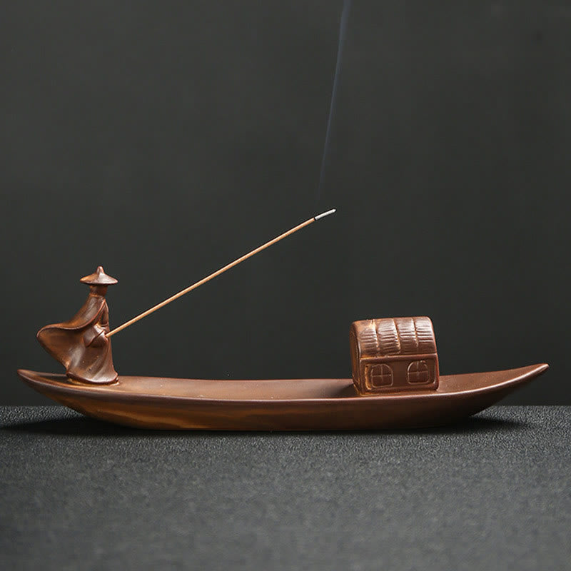 Räuchergefäß aus Keramik mit Buddha-Hand und Lotusmotiv für spirituelle Heilung