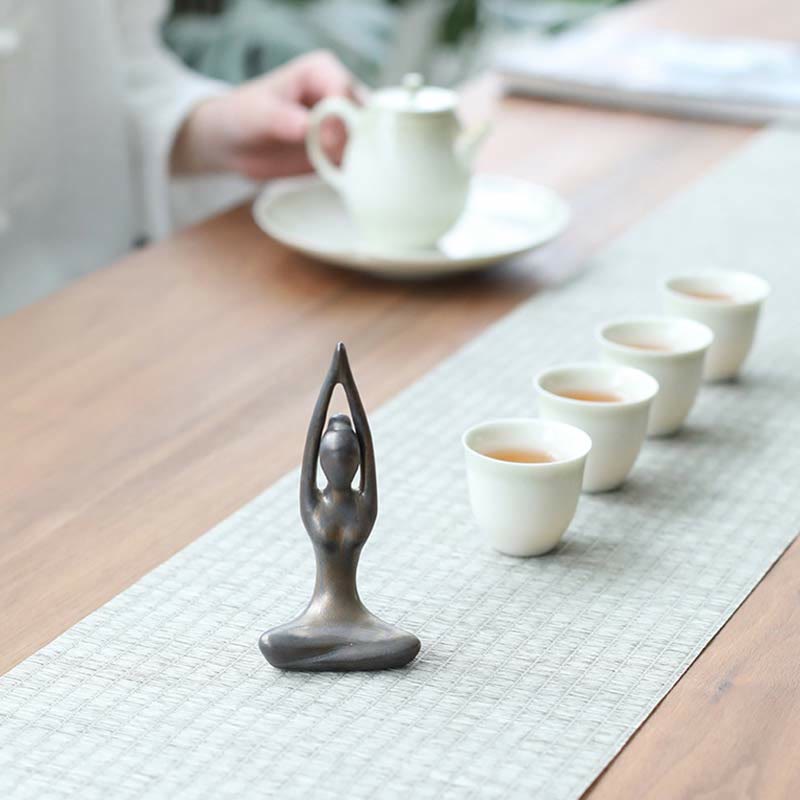 Buddha-Statue aus Keramik | Abstrakte Yoga-Meditations-Skulptur