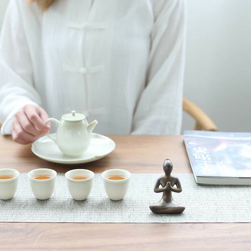 Buddha-Statue aus Keramik | Abstrakte Yoga-Meditations-Skulptur