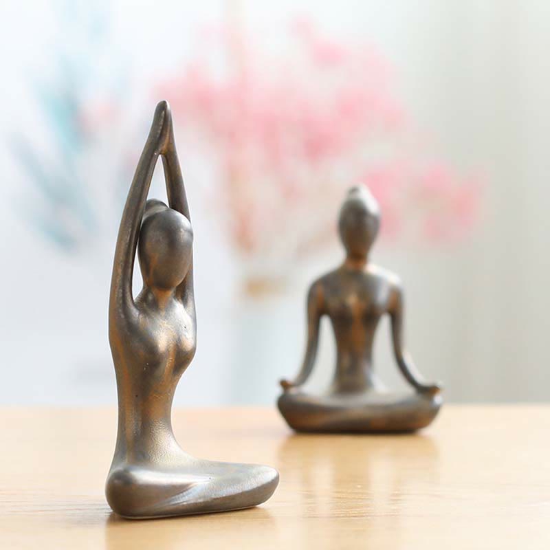 Buddha-Statue aus Keramik | Abstrakte Yoga-Meditations-Skulptur