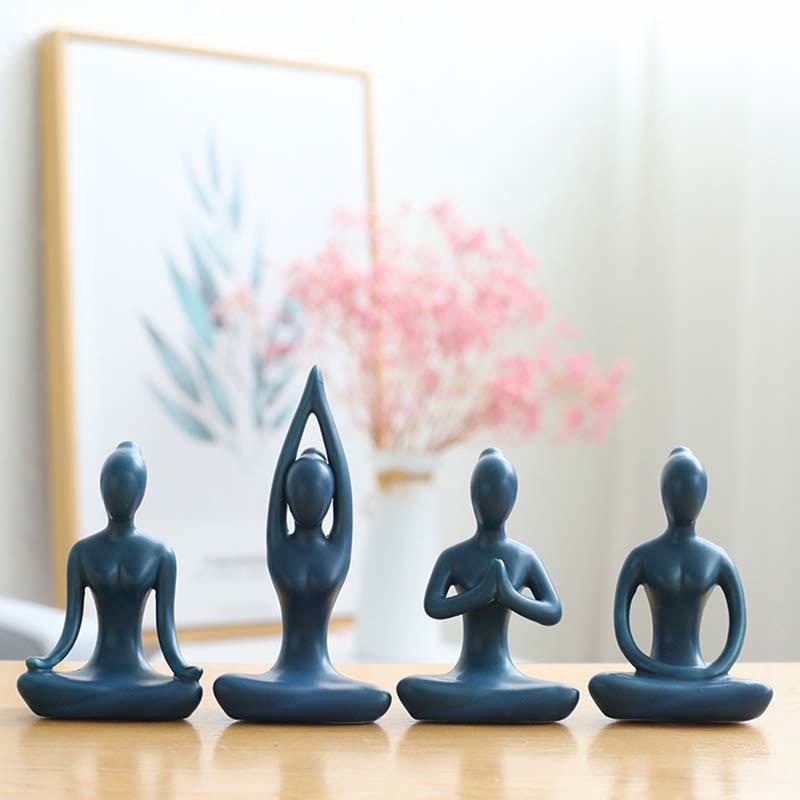 Buddha-Statue aus Keramik | Abstrakte Yoga-Meditations-Skulptur
