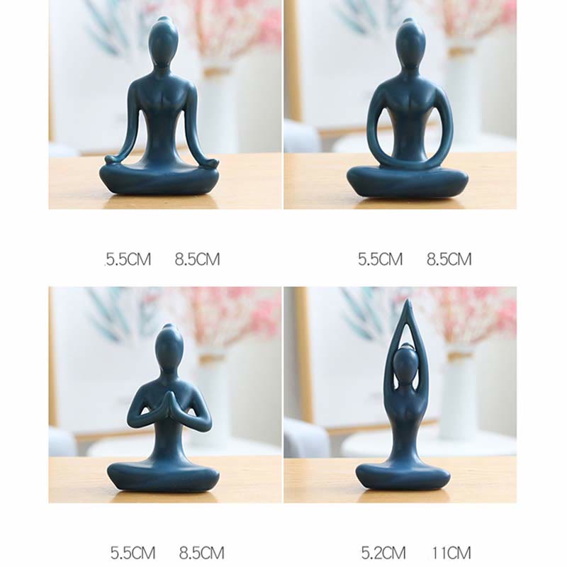 Buddha-Statue aus Keramik | Abstrakte Yoga-Meditations-Skulptur
