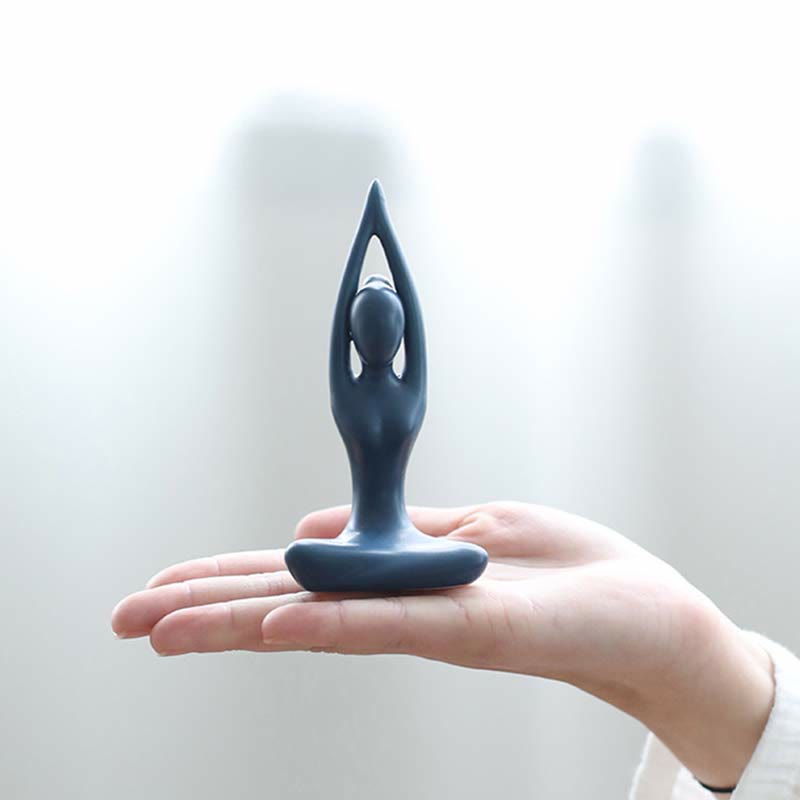 Buddha-Statue aus Keramik | Abstrakte Yoga-Meditations-Skulptur