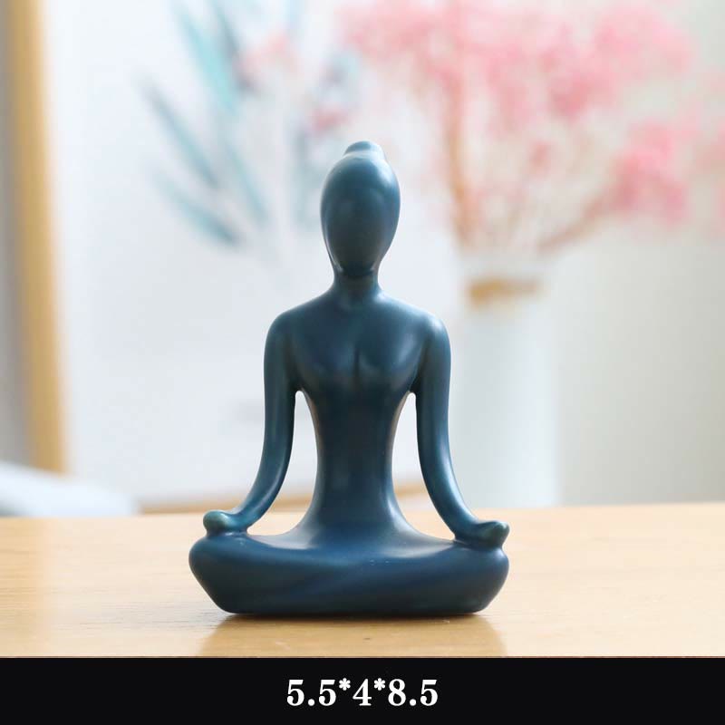 Buddha-Statue aus Keramik | Abstrakte Yoga-Meditations-Skulptur