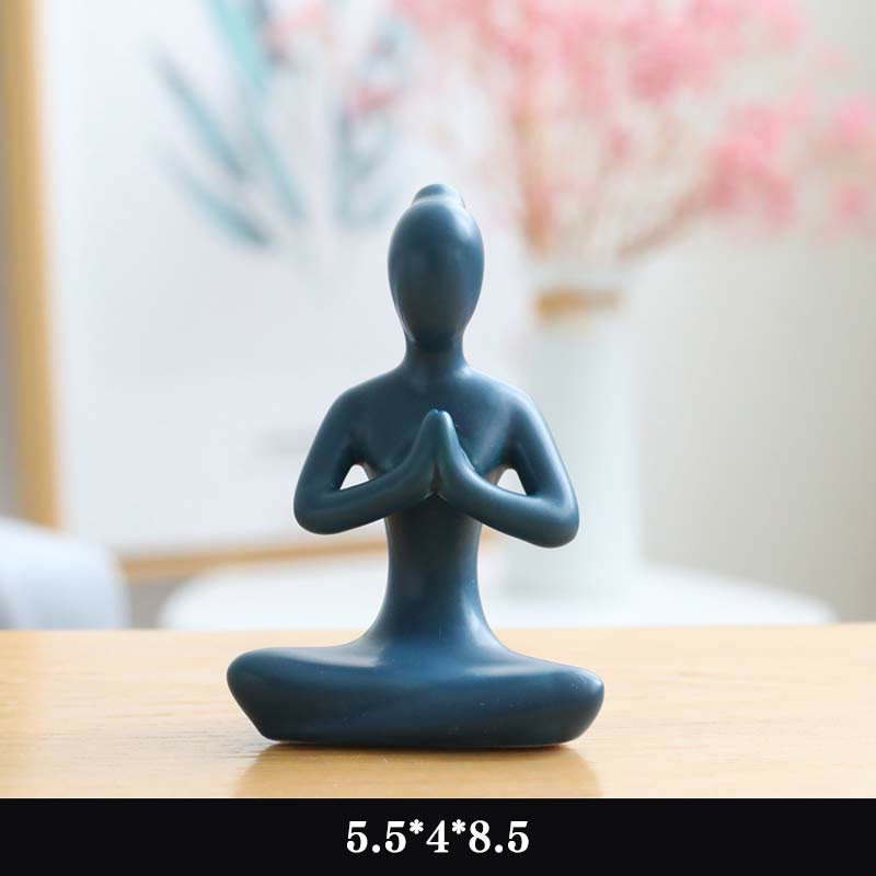 Buddha-Statue aus Keramik | Abstrakte Yoga-Meditations-Skulptur