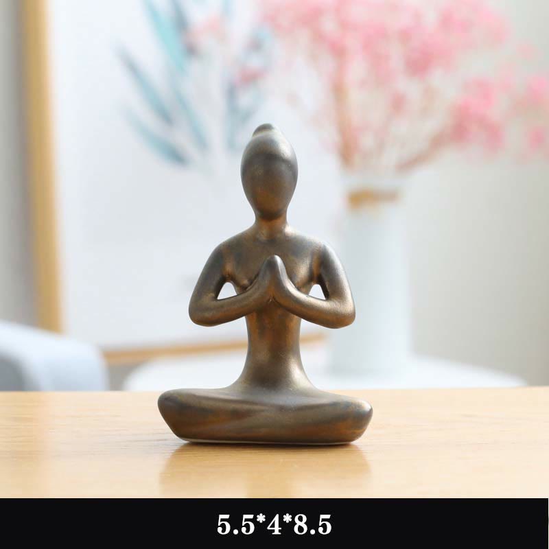 Buddha-Statue aus Keramik | Abstrakte Yoga-Meditations-Skulptur