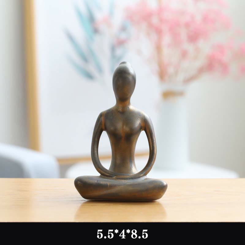 Buddha-Statue aus Keramik | Abstrakte Yoga-Meditations-Skulptur