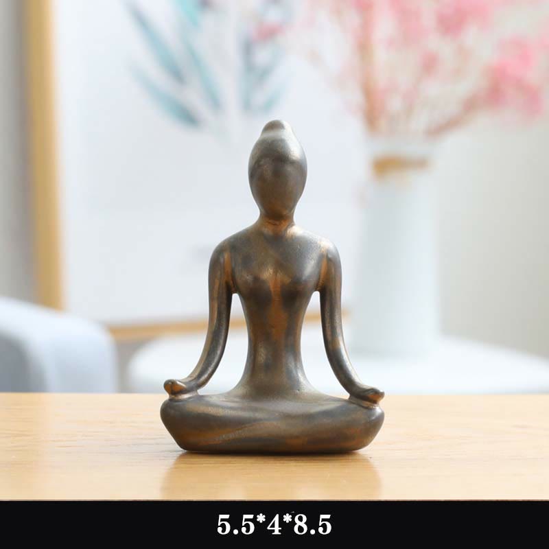 Buddha-Statue aus Keramik | Abstrakte Yoga-Meditations-Skulptur