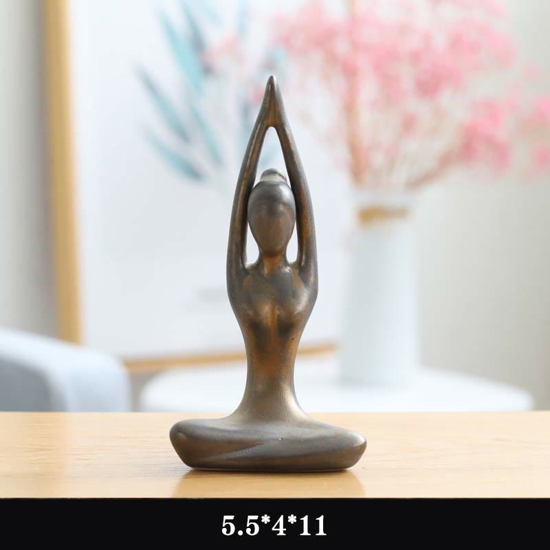 Buddha-Statue aus Keramik | Abstrakte Yoga-Meditations-Skulptur