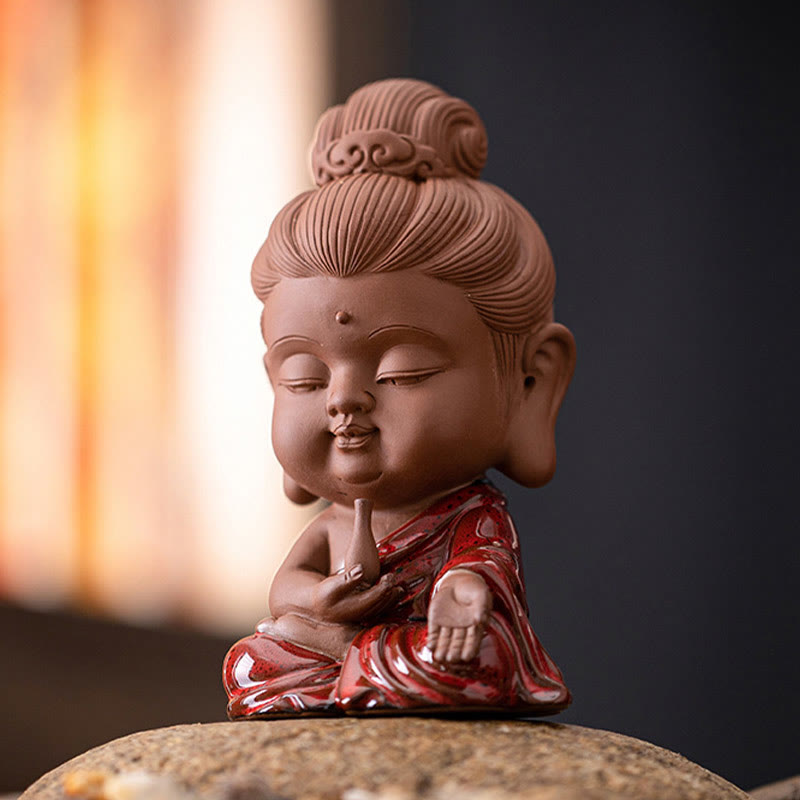 Keramik-Buddha-Statuen-Set | Mini Gautama &amp; Bodhisattvas