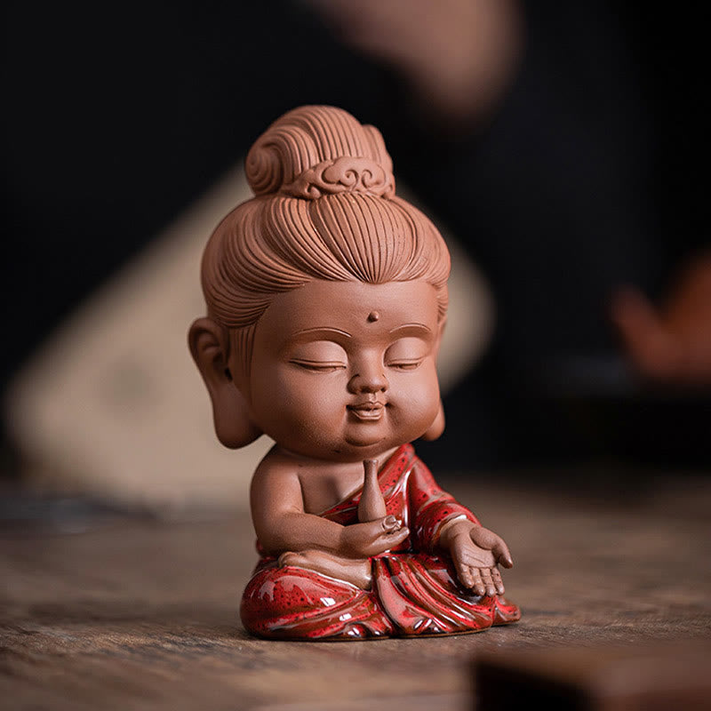Keramik-Buddha-Statuen-Set | Mini Gautama &amp; Bodhisattvas