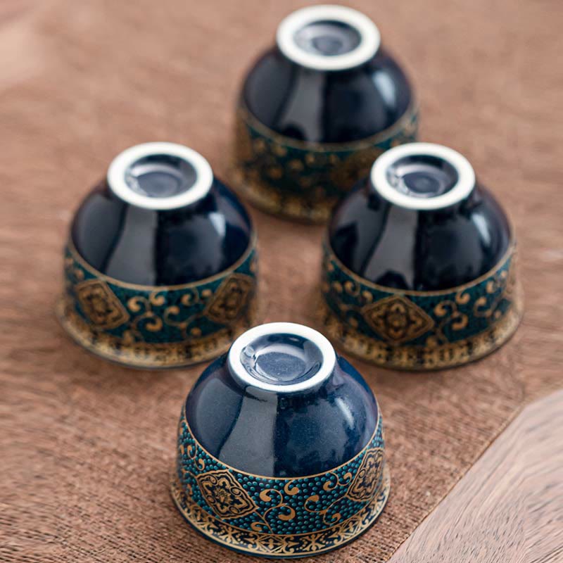 Chinesisches Gongfu-Teekannen-Set aus Keramik mit tragbarer Geschenktüte