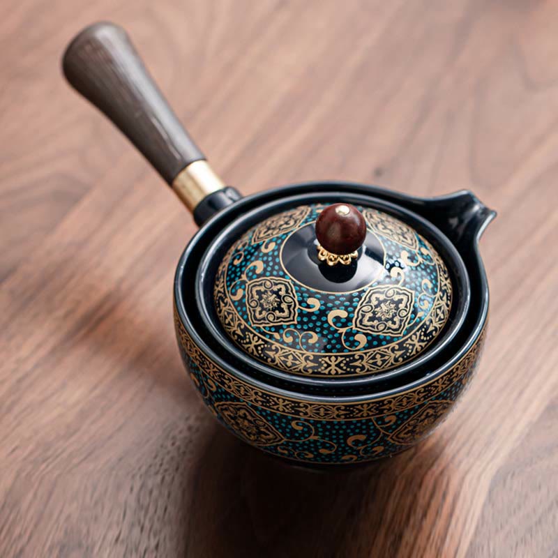 Chinesisches Gongfu-Teekannen-Set aus Keramik mit tragbarer Geschenktüte