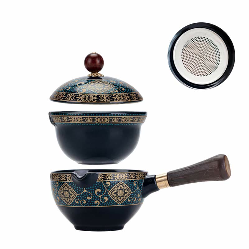 Chinesisches Gongfu-Teekannen-Set aus Keramik mit tragbarer Geschenktüte