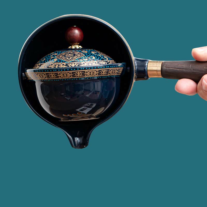 Chinesisches Gongfu-Teekannen-Set aus Keramik mit tragbarer Geschenktüte