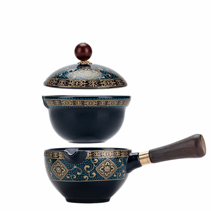 Chinesisches Gongfu-Teekannen-Set aus Keramik mit tragbarer Geschenktüte