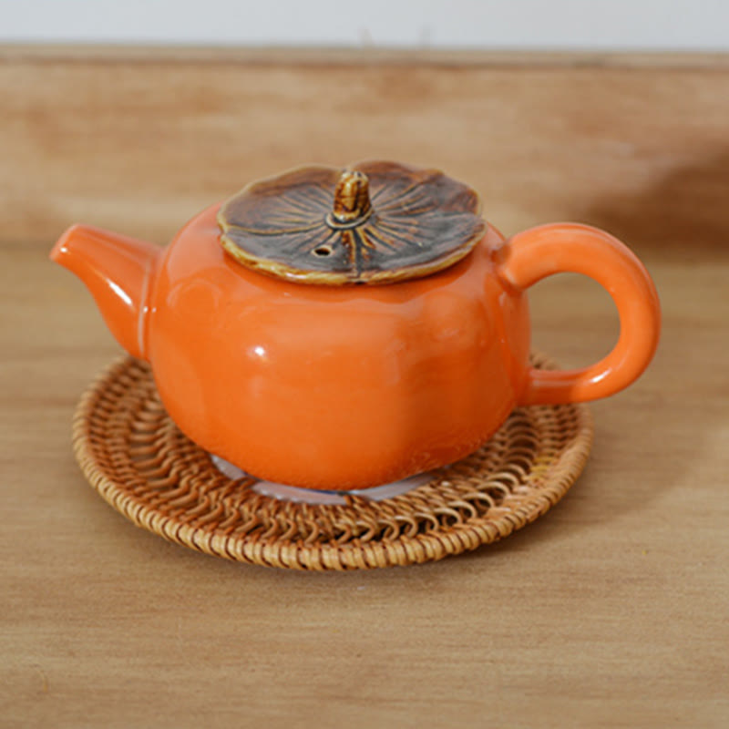 Keramik-Bechermatte aus Rattan mit Blumenmuster | 10 cm Untersetzer