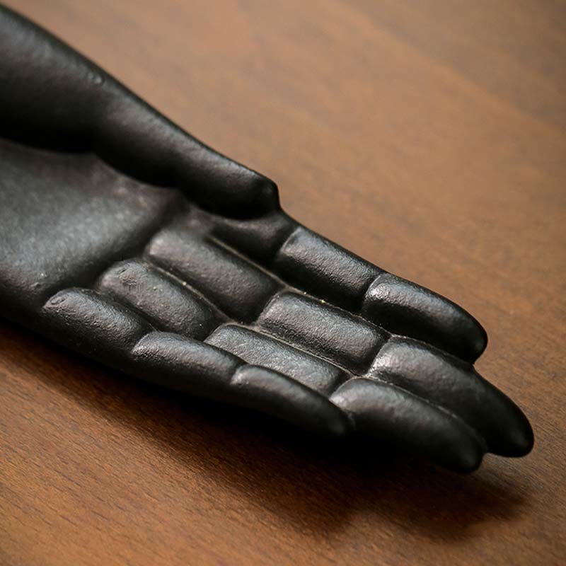 Keramik-Räuchergefäß mit Buddha-Hand, glückverheißenden Wolken und Segen