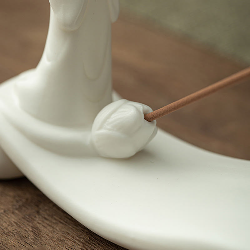 Keramik-Räuchergefäß mit Buddha-Mönch | 26–32 cm, handgefertigtes Dekor