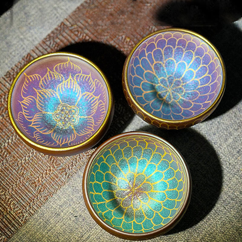 Keramik Jianzhan Lotusblume Teetasse 150ml Zen Dekor