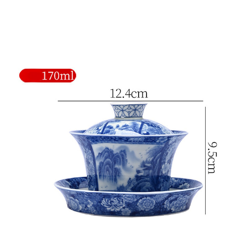 Keramik Jingdezhen Dragon Phoenix Gaiwan Teetasse 170 ml