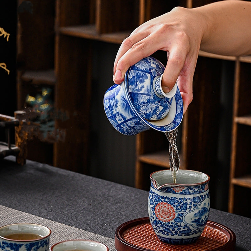 Keramik Jingdezhen Dragon Phoenix Gaiwan Teetasse 170 ml