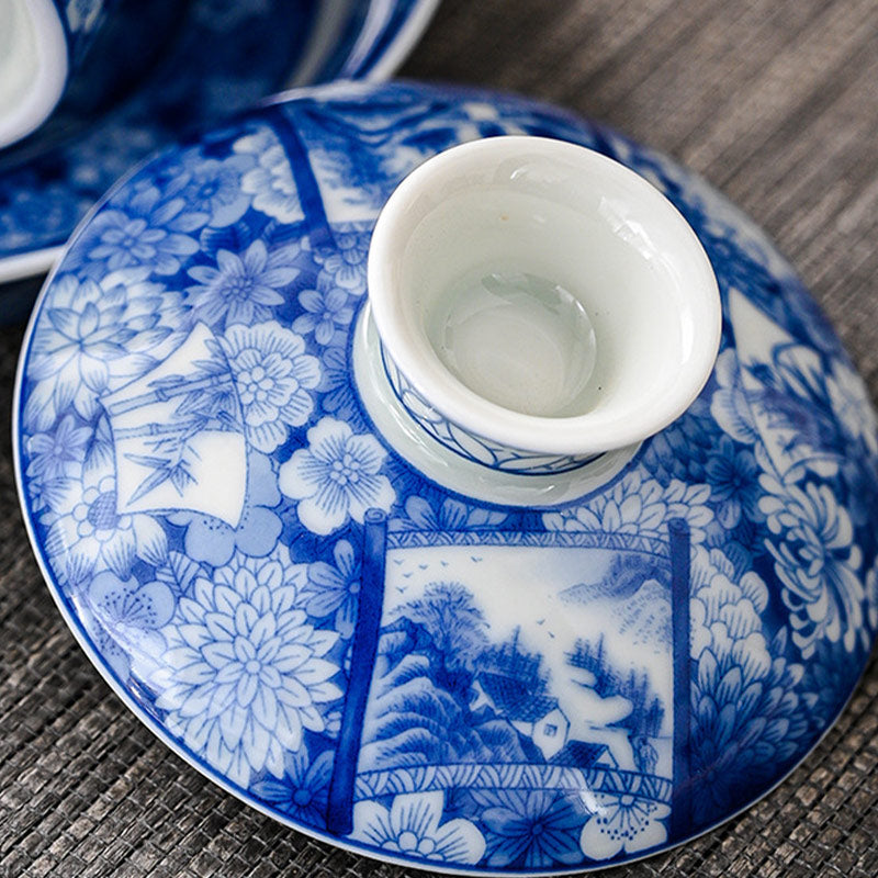Keramik Jingdezhen Dragon Phoenix Gaiwan Teetasse 170 ml