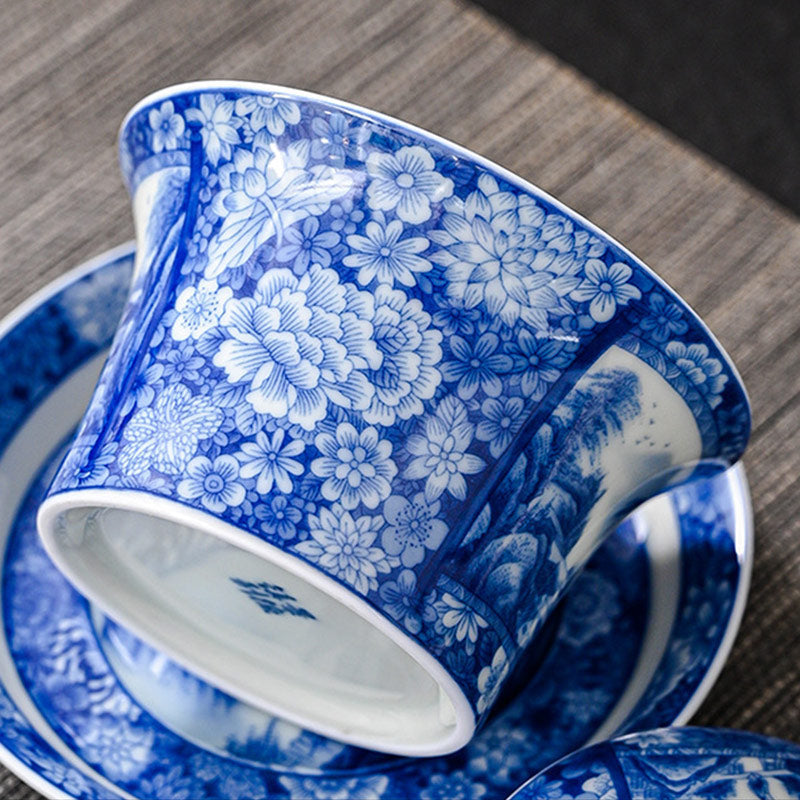 Keramik Jingdezhen Dragon Phoenix Gaiwan Teetasse 170 ml