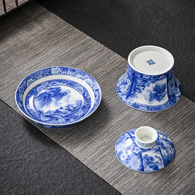 Keramik Jingdezhen Dragon Phoenix Gaiwan Teetasse 170 ml