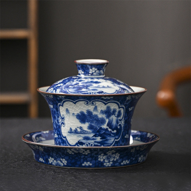 Keramik Jingdezhen Dragon Phoenix Gaiwan Teetasse 170 ml