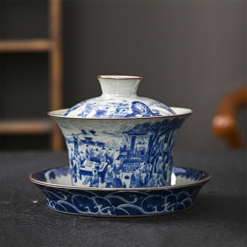 Keramik Jingdezhen Dragon Phoenix Gaiwan Teetasse 170 ml