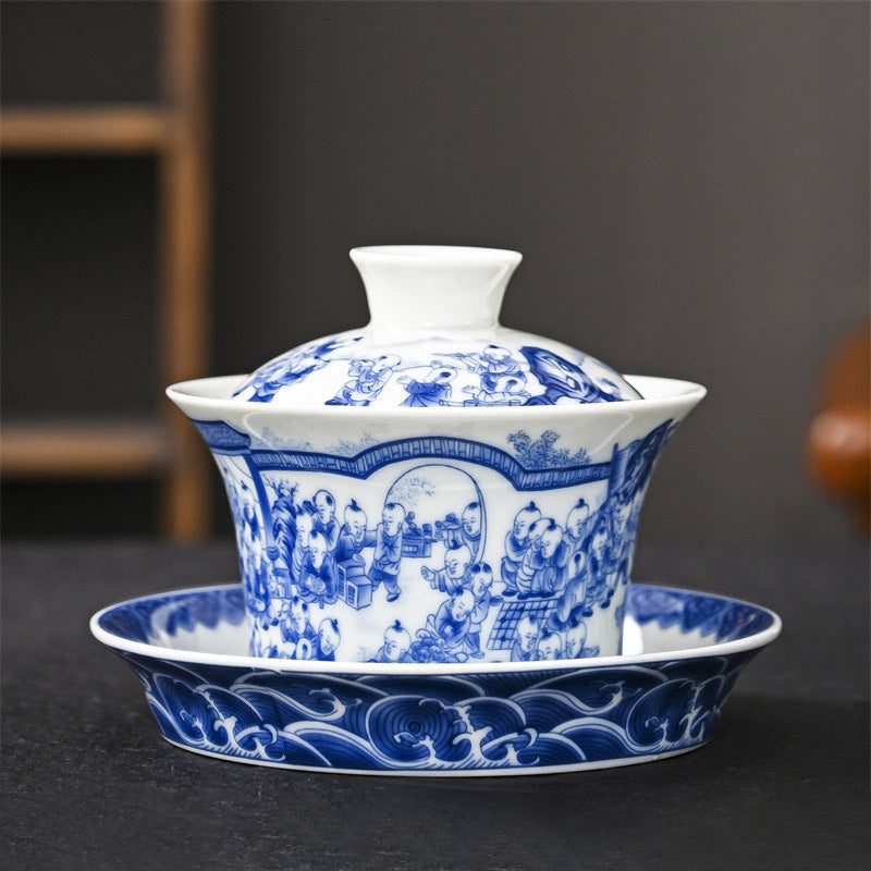 Keramik Jingdezhen Dragon Phoenix Gaiwan Teetasse 170 ml
