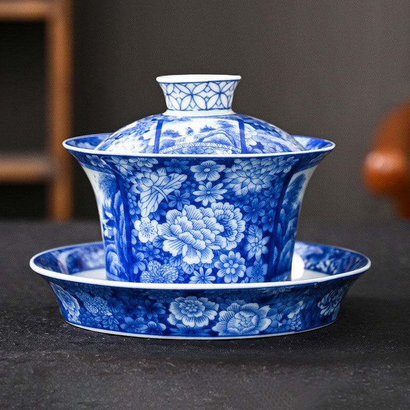 Keramik Jingdezhen Dragon Phoenix Gaiwan Teetasse 170 ml