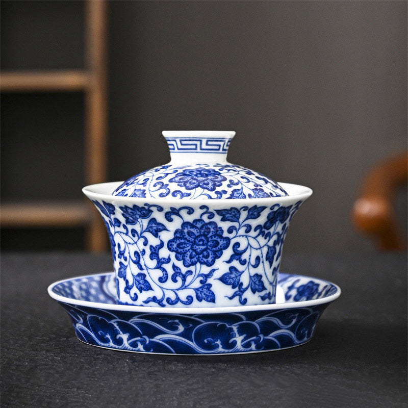 Keramik Jingdezhen Dragon Phoenix Gaiwan Teetasse 170 ml