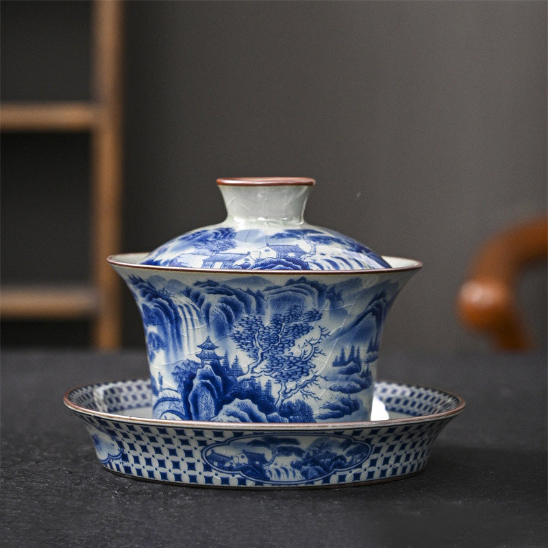 Keramik Jingdezhen Dragon Phoenix Gaiwan Teetasse 170 ml