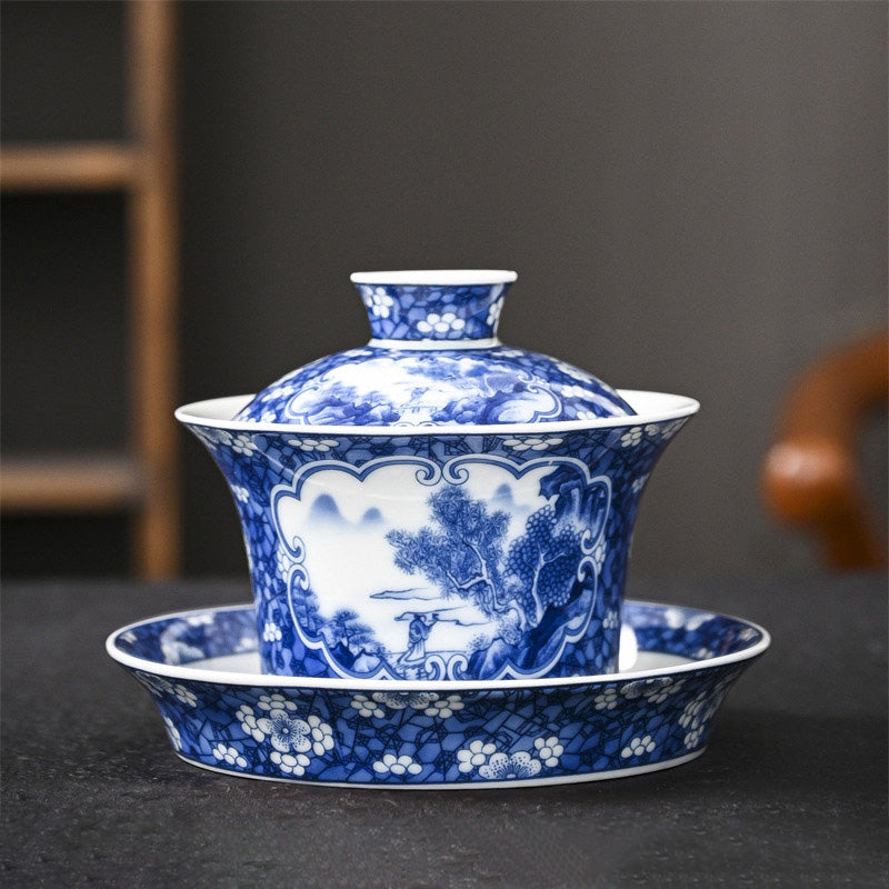 Keramik Jingdezhen Dragon Phoenix Gaiwan Teetasse 170 ml