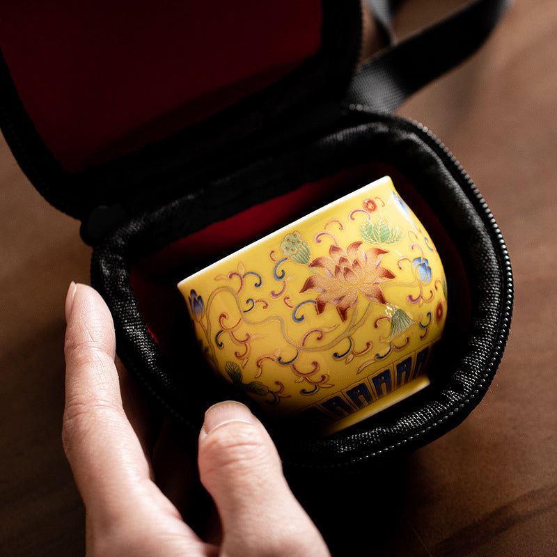 Teetasse aus Keramik mit Lotusblüten-Pod, 80 ml, für Meditation