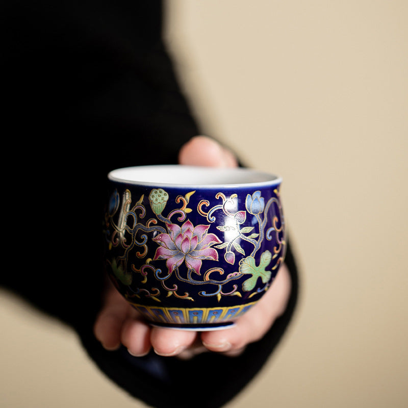 Teetasse aus Keramik mit Lotusblüten-Pod, 80 ml, für Meditation