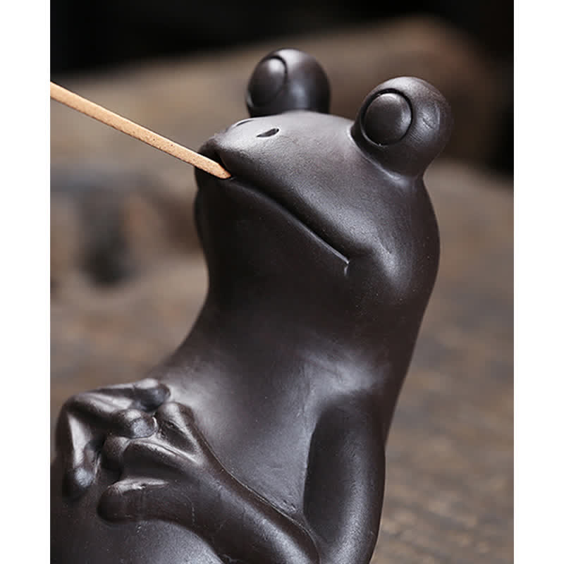 Keramik-Meditations-Frosch-Räuchergefäß für spirituellen Frieden