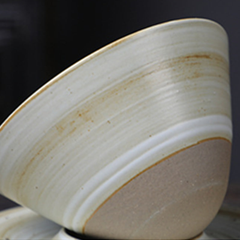 Kaffeetasse mit Untertasse aus Keramik im Planetendesign – Grobe Keramik