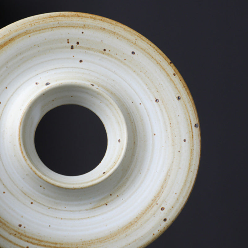 Kaffeetasse mit Untertasse aus Keramik im Planetendesign – Grobe Keramik