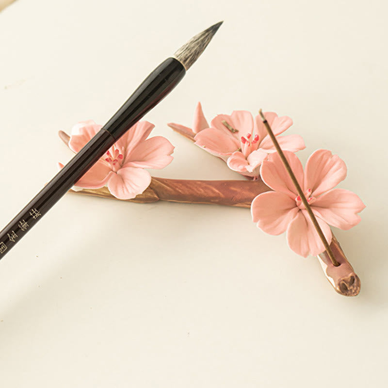 Räuchergefäß aus Keramik mit Pflaumenblütenmotiv, 7,6 cm, für Meditation