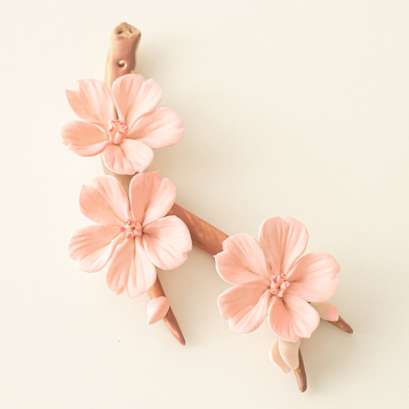 Räuchergefäß aus Keramik mit Pflaumenblütenmotiv, 7,6 cm, für Meditation