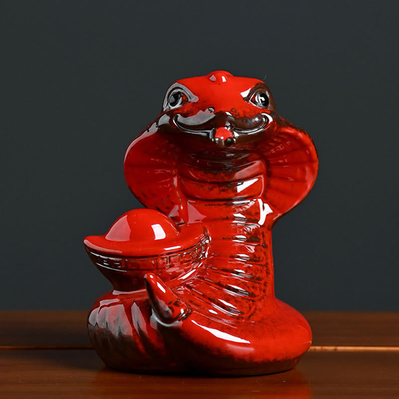 Keramik Schlangenbarren Fu Charakter Zen Home Dekoration