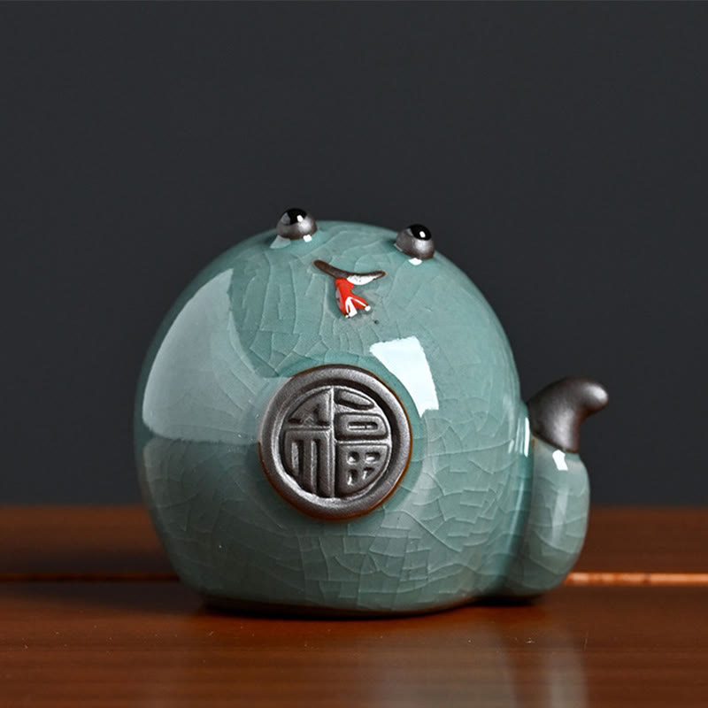 Keramik Schlangenbarren Fu Charakter Zen Home Dekoration