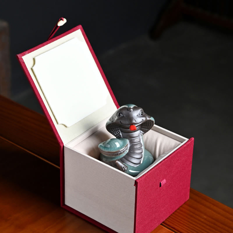 Keramik Schlangenbarren Fu Charakter Zen Home Dekoration