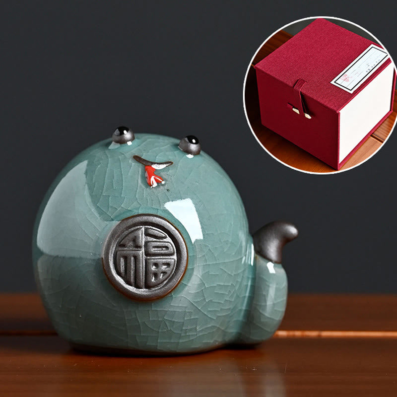 Keramik Schlangenbarren Fu Charakter Zen Home Dekoration